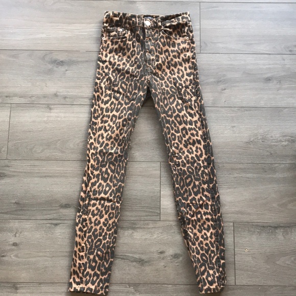 Zara High-Waisted Cheetah Denim pants - Picture 1 of 5